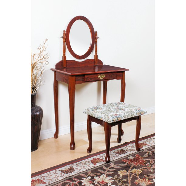 ACME Queen Anne Vanity Set, Cherry