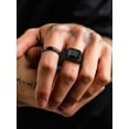 thumbnail image 4 of Bestyle Stainless Steel Band Ring Mens Big Black Onyx Signet Ring Vintage Cocktail Thumb Ring Birthday Christmas Gift for Him Size 7-14, 4 of 8