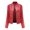 Red, variant on LoyisVidion Faux Leather Moto Jacket with Zipper Detail - Women's Slim Leather Stand Collar Zip Motorcycle Suit Belt Coat Jacket Tops