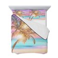 thumbnail image 7 of Coastal Twin XL Size Down Alternative Comforter, Lightweight Comforter Quilt Bedding Set with Pillow Shams Ocean Palm Tree Summer Beach Purple Blue All Seasons Bed Comforter Duvet Insert 68"x98", 7 of 7