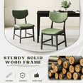 thumbnail image 4 of Dayalane Mid-Century Modern Wooden Dining Chairs Set of 2, Linen Fabric Upholstered Kitchen Chairs with Black Wood Legs, Wooden Side Chairs for Dining Kitchen Living Room Bedroom, Green, 4 of 10