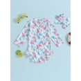 thumbnail image 5 of Coduop Toddler Girl One-Piece Swimsuit Long Sleeve Sun Protection with Headband 1-8 Years, 5 of 6