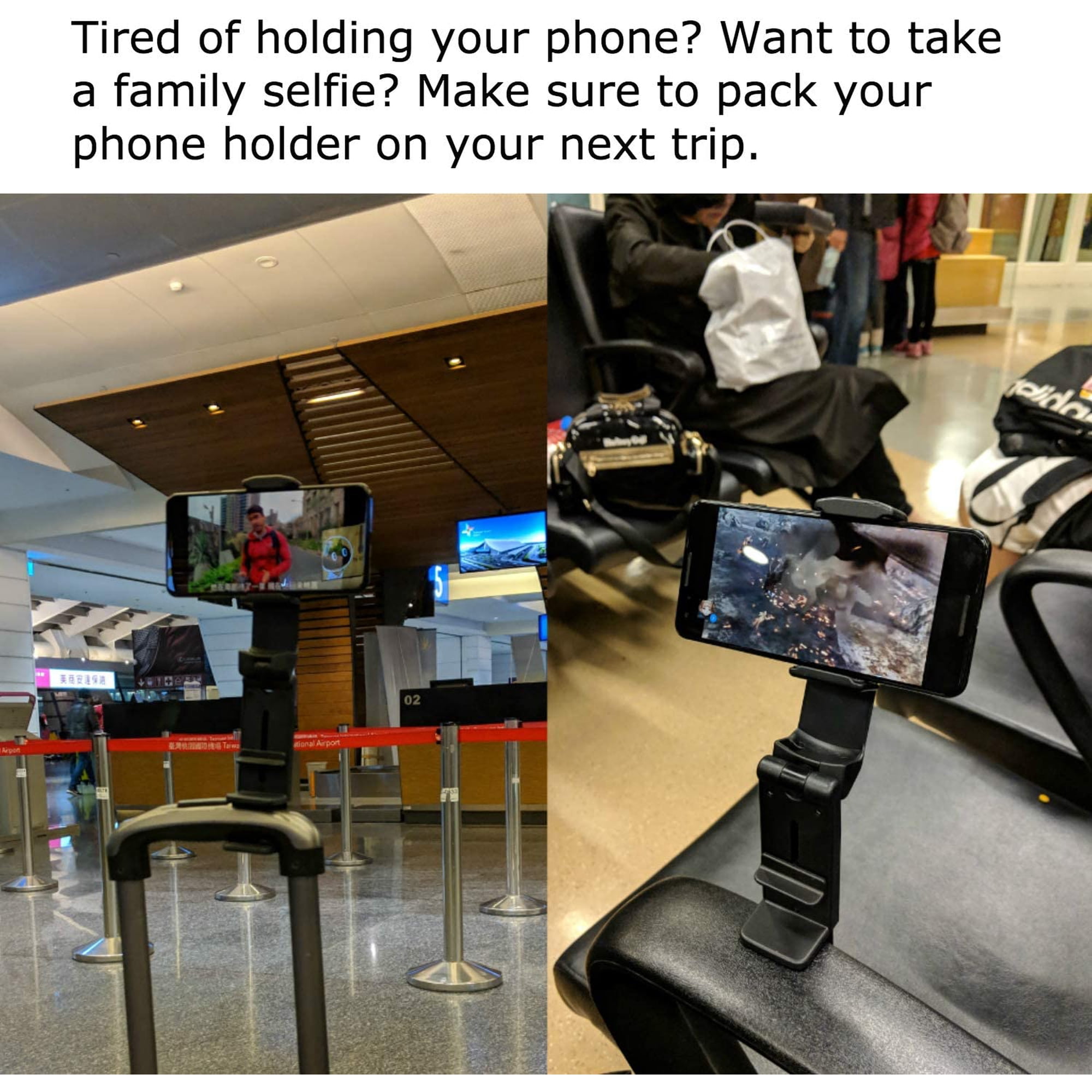 WixGear Universal Airplane Tablet Mount - Clamp-On, 360° Rotation, Fits Tables Up To 1.5" Thick, Pocket-Size Travel Essential