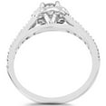 thumbnail image 3 of Silvago Jewel 14K White Gold Plated Emerald Wedding Ring - Round Cut 1.5 Ct Lab Created Round Diamond Engagement Ring - Wedding Anniversary Her Ring for Wife - Engagement Wedding Halo Ring for Her, 3 of 3