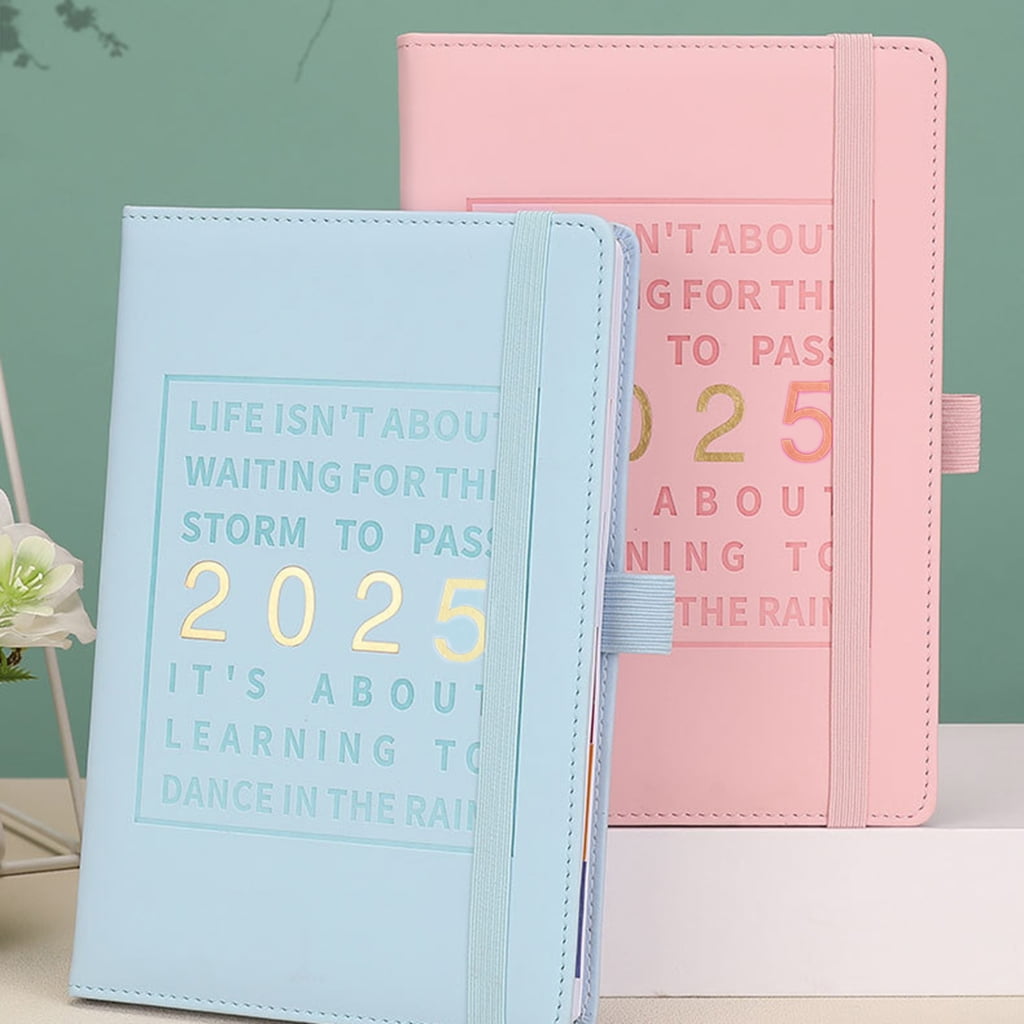 2025 Weekly Monthly Planner Leather Planner Notebook 2025 Journal Academic Diary