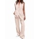 thumbnail image 2 of Conjuntos de 2 Piezas para Mujer: Chaleco Sin Mangas y Pantalón , Conjunto de Blazer Informal de Negocios. Caqui M, 2 of 6