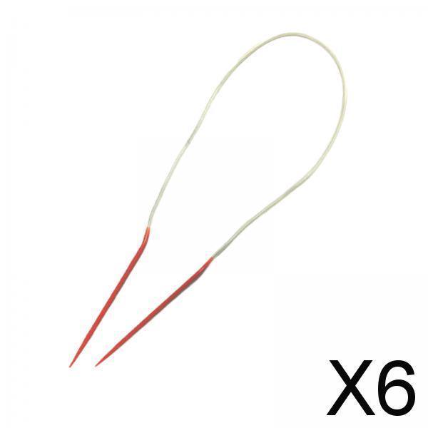 6x Pin de Tejer con Cable Circular, Accesorios de Tejido Liso, Herramientas de Tejer Profesionales, Pin de Punto para Mangas, Suéter Y Manta para Adul 6 piezas