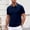 #108-Navy, variant on Mens Shirt Solid Color Contrast Striped Collar Short Sleeve Button Lapel for Business Casual Summer Gift