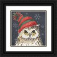 thumbnail image 1 of Phillips, Anita 12x12 Black Ornate Wood Framed with Double Matting Museum Art Print Titled - Christmas Owl, 1 of 4
