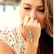 thumbnail image 5 of Pulsera con anillo de dedo turquesa, brazalete con arnés de flores de plata delicada, pulsera de uso diario, regalo de joyería para mujeres y niñas ER, 5 of 5