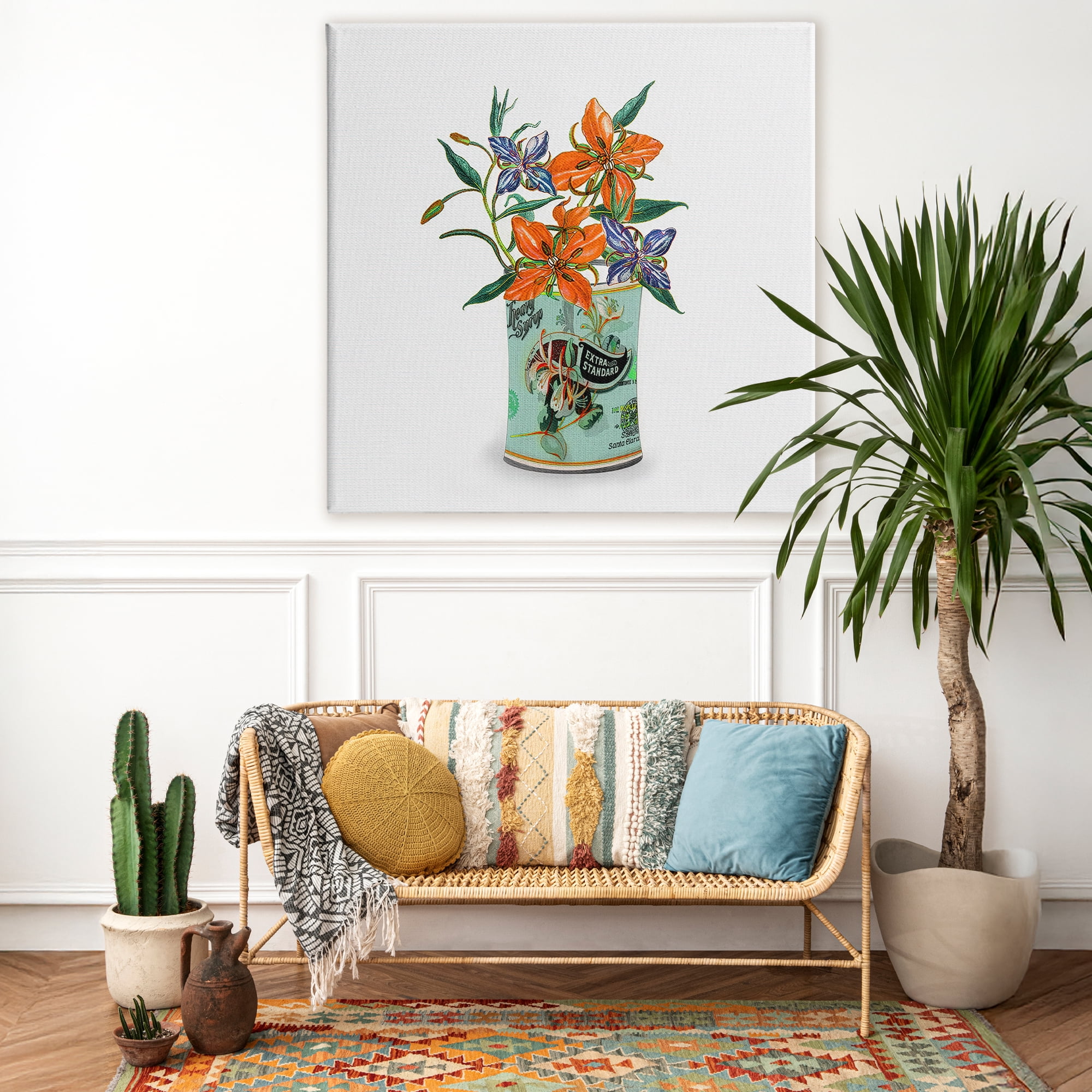 Stupell Industries Lilies in Retro Tin Canvas Wall Art, design by Val Rhodes