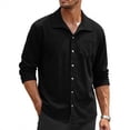 thumbnail image 6 of FchengtaiS Men's Corduroy Button Down Shackets Lapel Collar Long Sleeve Textured Shirts Jacket Fashion Casual Daily Outerwear, 6 of 6
