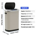 thumbnail image 3 of 13 Gallon 50L Smart Automatic Trash Can with Lid, Stainless Steel Thickened Kitchen Trash Can with Super Mute Touch Free Sensor, Touchless Rectangular Trash Can for Kitchen Office Bedroom, Light Grey, 3 of 9