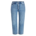 thumbnail image 6 of Time and Tru Women's High Rise Button Fly Cropped Jeans, 26.5" Inseam, Sizes 0-22, 6 of 6