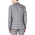thumbnail image 2 of Bar III Mens Linen Plaid Two-Button Blazer Gray 48R, 2 of 2