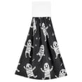thumbnail image 7 of Haosy 2 Pack Kitchen Wash Cloths with Hanging Loops Absorbent Absorbent Quick Drying Hand Towels, Cartoon Mummy Dance, 7 of 7