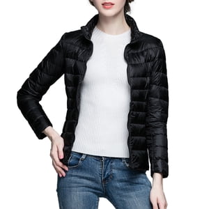 Baberdicy Cardigan Sweaters pour les femmes Légère Veste de Down mince et légère Manteau Casual Manteaux Slim Vestes de Down Femmes & Parkas Noir
