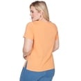 thumbnail image 2 of Alfred Dunner Womens Petite Embroidered Floral Neck Short Sleeve Tee, 2 of 4
