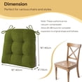 thumbnail image 6 of Non-Slip Chair Cushions for Dining Chairs Set of 4 Thick Kitchen Chair Pads Dining Room Seat Cushion with Ties 16" x 16" x 4" Dark Green, 6 of 8