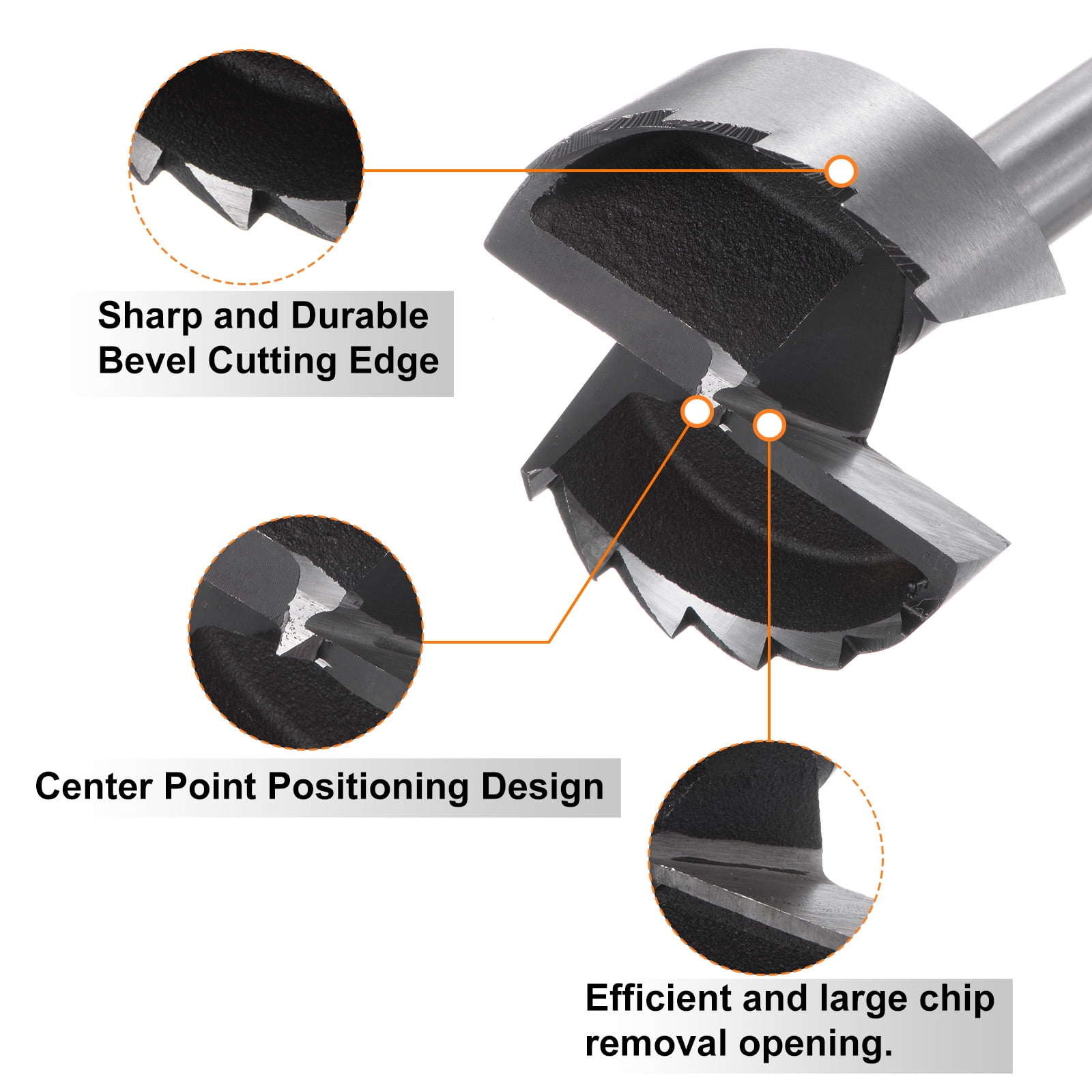 Forstner Drill Bit 2-3/4"(70mm) High-Speed Steel Multi-tooth Forstner Bit for Wood Plywood Plastic Drilling Tool