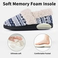 thumbnail image 4 of Litfun Women's Memory Foam House Shoes Warm Comfy Fuzzy House Slippers with Knit Fleece Lined, Navy, 7-7.5, 4 of 8
