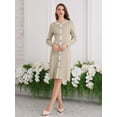thumbnail image 2 of DARING DIVA Stylish Midi Long Sleeves Elegant Sweater Design Dress S Beige, 2 of 6