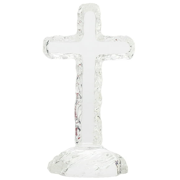 White Crystal Cross Ornament Desktop Cross Adorns Home Decoration Cross Decoration
