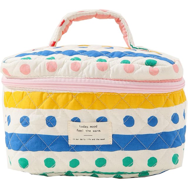 Bolso de algodón impreso Bolsa de maquillaje Bolsa de cosméticos de viaje grande