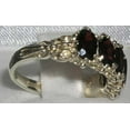 thumbnail image 3 of LBG British Made 10k White Gold Natural Garnet Womens Eternity Ring - 33 size options - Size 6.25, 3 of 6