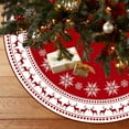 thumbnail image 5 of AuroraX Christmas Tree Skirts Snowflake Faux Velvet Weighted Tree Mat Home Living Room Merry Christmas Festive Decor, 5 of 6