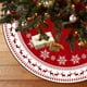 thumbnail image 5 of Falda del árbol de Navidad poliéster multicolor | Decoración navideña con estampado de copos de nieve | Marco redondo de ornamentos de 90 cm | Decoración festiva clásica moderna | 1 pieza, 5 of 6