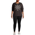 thumbnail image 2 of Heart N' Crush Women's Plus Size Snowflake Stitch Pullover Sweater, 2 of 6