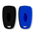 thumbnail image 2 of Autobase Silicone Key Fob Cover for Chevy Malibu Camaro Trax Traverse Trailblazer Sonic Cruze Blazer Volt Equinox Spark | Car Accessory for Chevrolet | Key Protection Case 2 Pcs (Black & Blu, 2 of 3