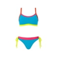 thumbnail image 6 of XUNKUSGA Bikini Sets for Women Trendy Color Block Womens Bathing Suits Supportive Wide Strap Scoop Neck Two Piece Women's Bikini Sets with Adjustable Tie,Blue,M, 6 of 6