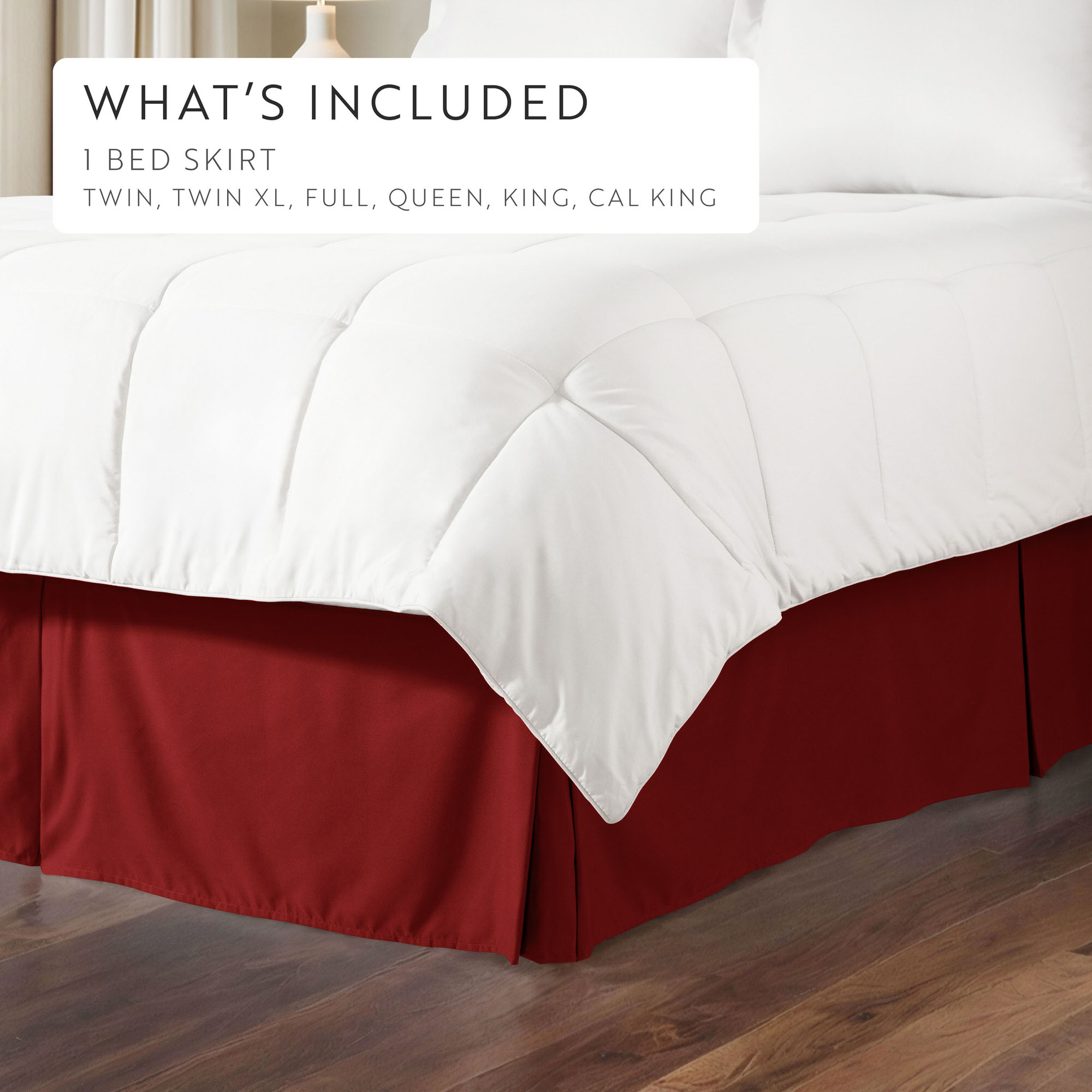 Noble Linens Burgundy Pleated Dust Ruffle Bed Skirt, Full