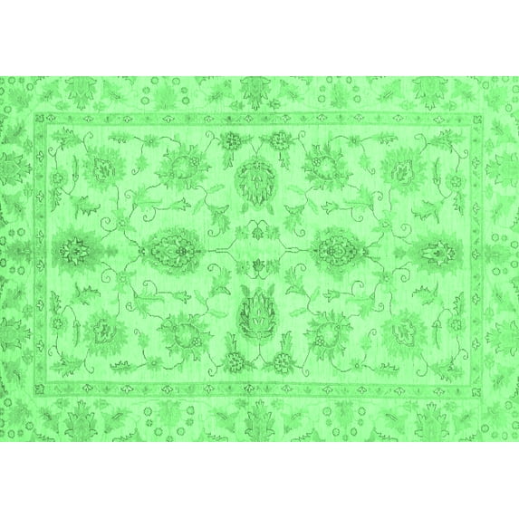 Ahgly Company Indoor Rectangle Oriental Emerald Green Traditional Area Rugs, 5' x 8'
