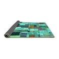 thumbnail image 2 of Ahgly Company Indoor Round Patchwork Turquoise Blue Transitional Area Rugs, 3' Round, 2 of 4