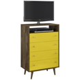 thumbnail image 1 of Manhattan Comfort Freedom Commode à 4 Tiroirs en Marron et Jaune, 1 of 8