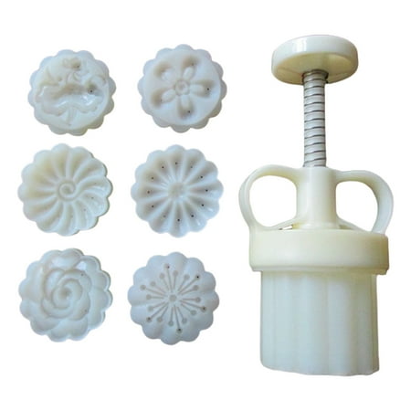 

ZENTREE Adjustable Mooncake Mold 50g Flower Stamp Cookie Cutter Mould DIY Baking Tools