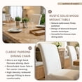 thumbnail image 4 of Dayalane 63" Farmhouse Dining Table Set for 4, Solid Wood Kitchen Table Set with Linen High Back Slipcovered Parsons Dining Chairs for Kitchen Dining Restaurant, 4 Beige Chairs & 1 Natural Table, 4 of 9
