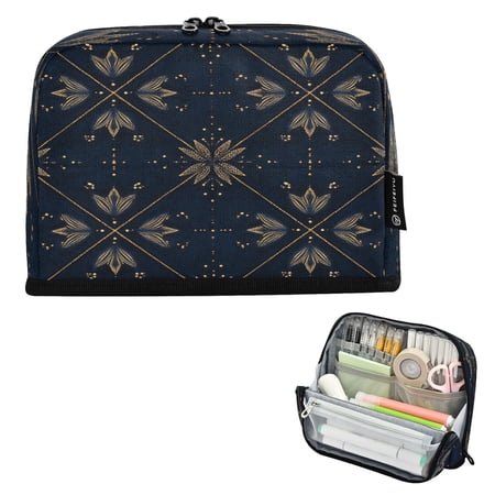 Vertical Pencil Case Pencil Bag Pencil Cases Large Capacity Storage Pencil Box Paintbrush Box Office Supplies Box Midnight Star Symmetric Glow