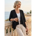 thumbnail image 2 of DARING DIVA Women's 3/4 Sleeve Open Front Loose Cover Ups Lightweight Shrug S Black, 2 of 8