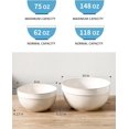 thumbnail image 2 of Cuencos grandes de cerámica esmaltados de rayas blancas para cocina, juego de 2 cuencos grandes para cocinar, palomitas de maíz, ensalada, sopa, hornear, masa de pan, 2 of 4
