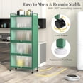 thumbnail image 6 of 5-Tier Kitchen Storage Cabinet, Mobile Microwave Stand with Flip-up PC Doors, Freestanding Kitchen Bakers Rack with 4 Rolling Casters, for Dining Room, Living Room and Study, Green, 6 of 9