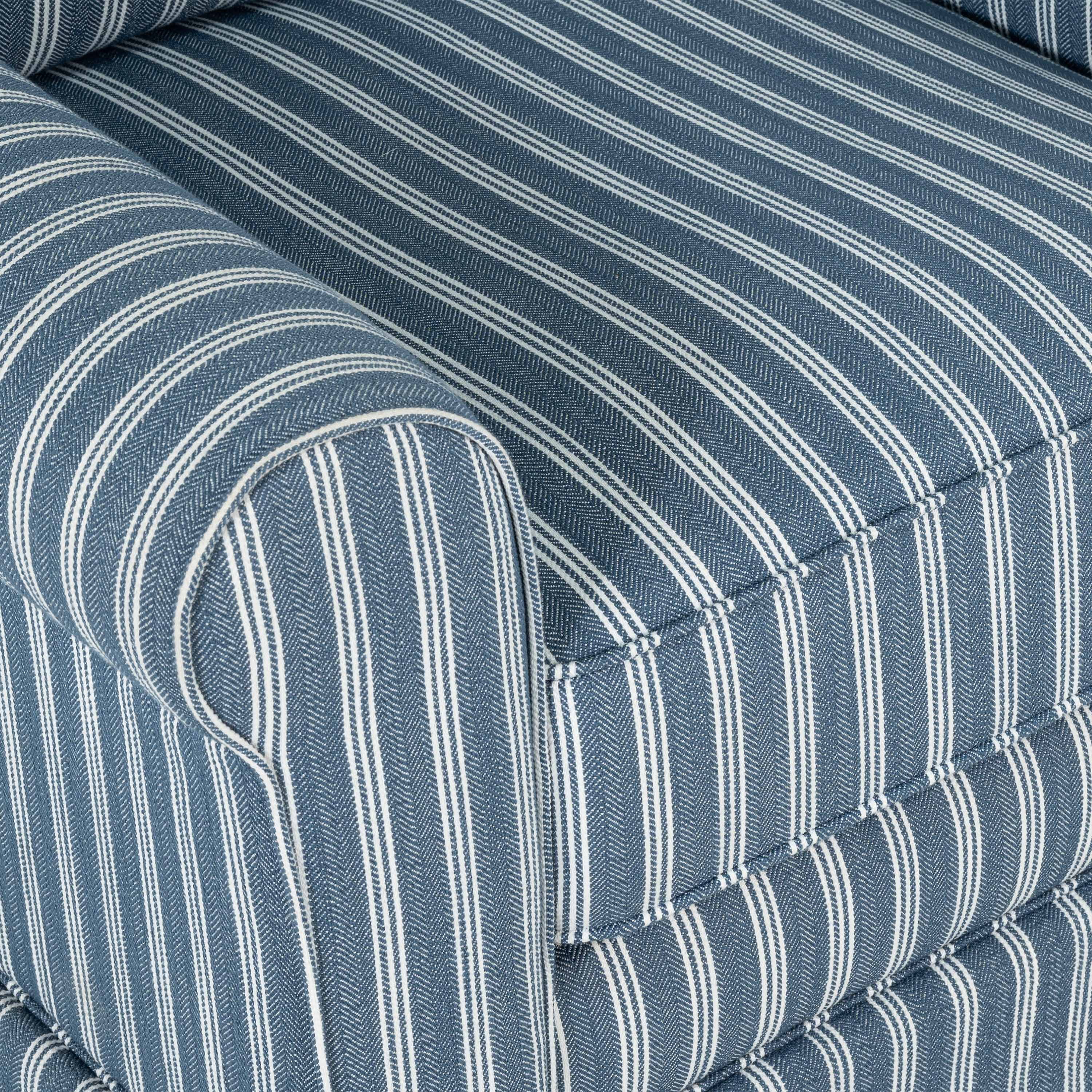 Furniture of America Cherra Modern Fabric Upholstered Skirted Swivel Accent Chair, Blue