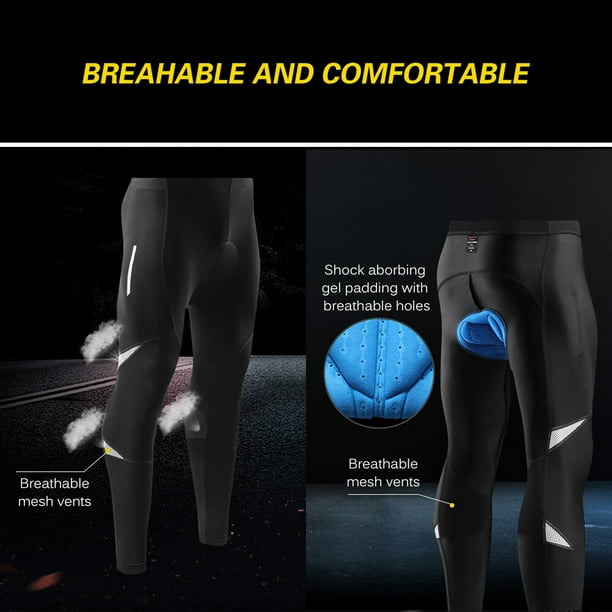 Men s Reflective Bicycle Pants Gel Padded Cycling Tights Leggings Outdoor Riding Bike Pants Walmart