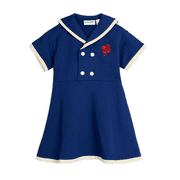 Mini Rodini Organic Cotton Sailor Sweatdress Size-104/110=4-5Y Navy