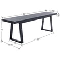 thumbnail image 2 of VESCASA 60" Wood Dining Bench with Black Metal Legs for Dining Room, Kitchen, Black, 2 of 9