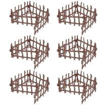 Toyvian 50Pcs Dollhouse Fence Plastic Set Light Brown for Model Village and Crafts