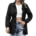 thumbnail image 2 of Black*Friday ChaoHeng Womens Lightweight Jackets Women's Solid Color Zip Front Trench Coat,Mid Length Belted Jacket for Commute, 2 of 9